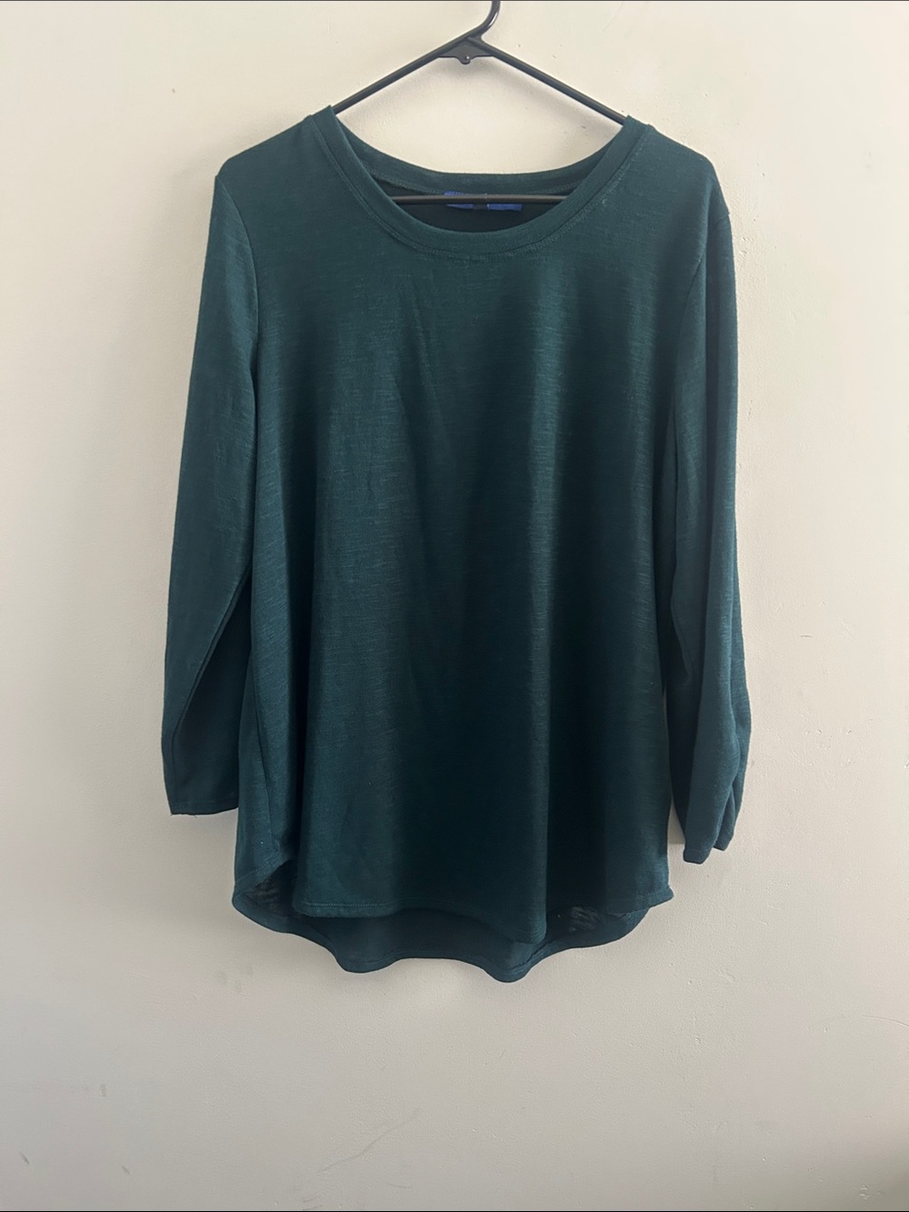 Apt. 9, Women’s Size XL Long-Sleeve Crewneck Top in Dark Green